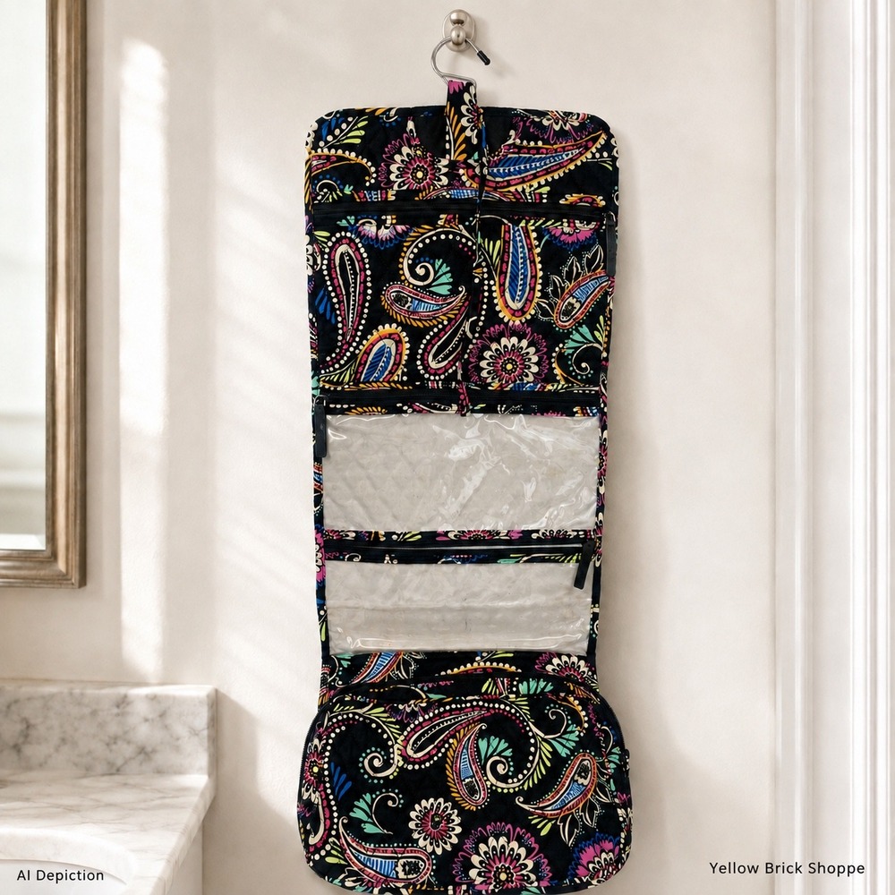 Vera Bradley Paisley in Paradise Hanging Travel Organizer Cosmetic Bag